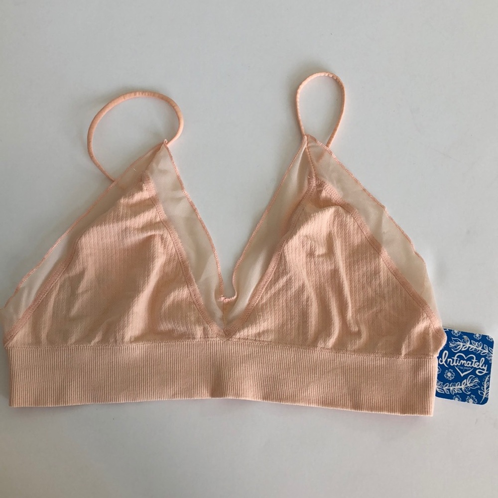 NEW! FREE PEOPLE INTIMATELY nude charlee yoga sports bikini bralette mesh bra - Picture 5 of 8